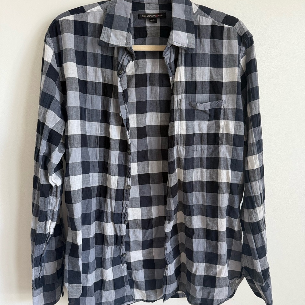 John Varvatos Monochrome Checkered Shirt